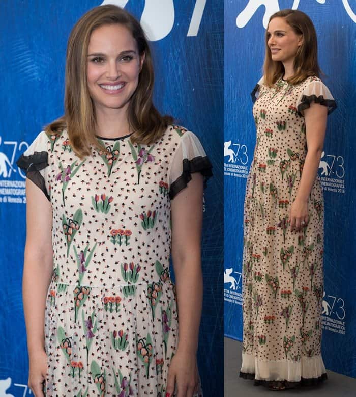 Natalie Portman wears a Red Valentino Resort 2017 dress at the 73rd Venice Film Festival photo call for "Jackie"