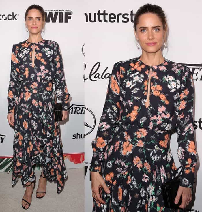 Amanda Peet's choice of fresh makeup further enhanced her natural beauty at Variety And Women in Film's Pre-Emmy Celebration
