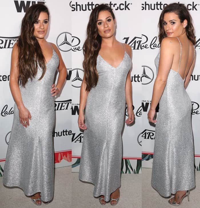 Lea Michele's enchanting silver creation from Camilla and Marc showcased a daringly plunging neckline and an exquisitely low back that left a lasting impression