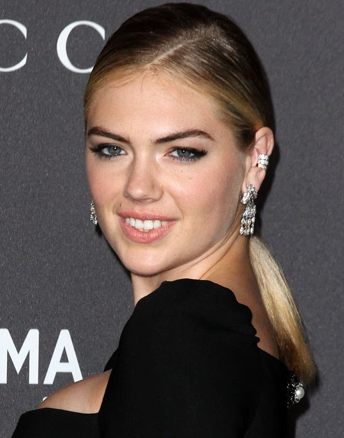 The back of Kate Upton's dress revealed exposed buttons at the 2016 LACMA Art + Film Gala