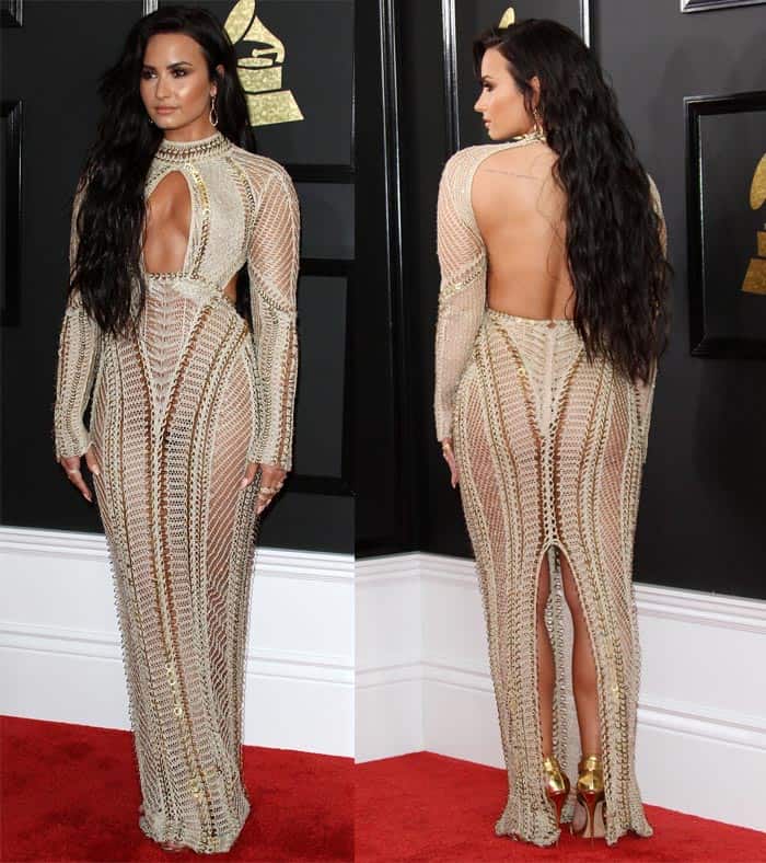 Demi Lovato at the 59th Annual Grammy Awards in Los Angeles