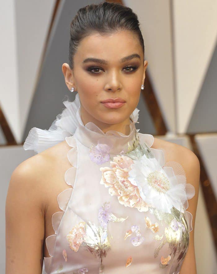 Hailee Steinfeld Dreamy in Ruffled Floral Ralph & Russo Gown