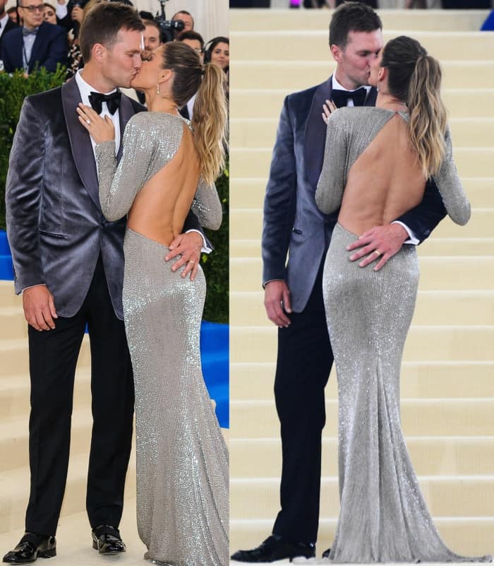 Gisele Bundchen and Tom Brady looking loved up at the 2017 Met Gala