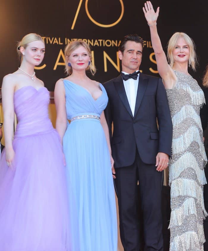 Elle Fanning, Kirsten Dunst, Colin Farrell, and Nicole Kidman at the premiere of "The Beguiled" during the 70th annual Cannes Film Festival