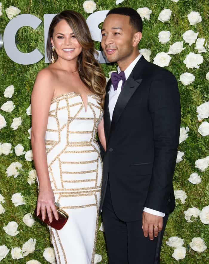 Chrissy Teigen and John Legend at the 71st Annual Tony Awards held at Radio City Music Hall in New York