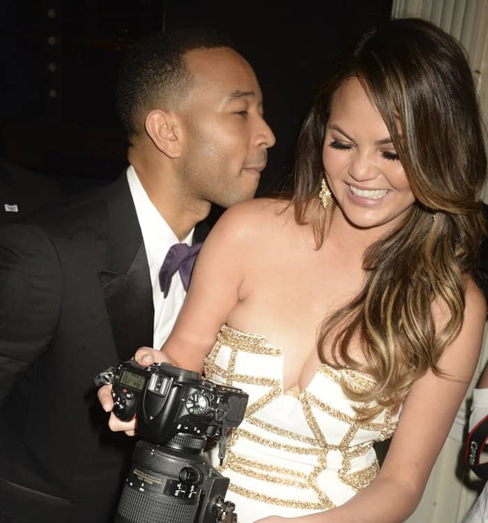 Chrissy Teigen and John Legend attended the 71st Tony Awards held at the Radio City Music Hall and their PDA was in plain view for everyone to see