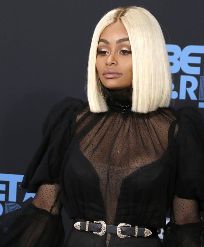 Blac Chyna showed off her assets in a sheer black outfit at the BET Awards.