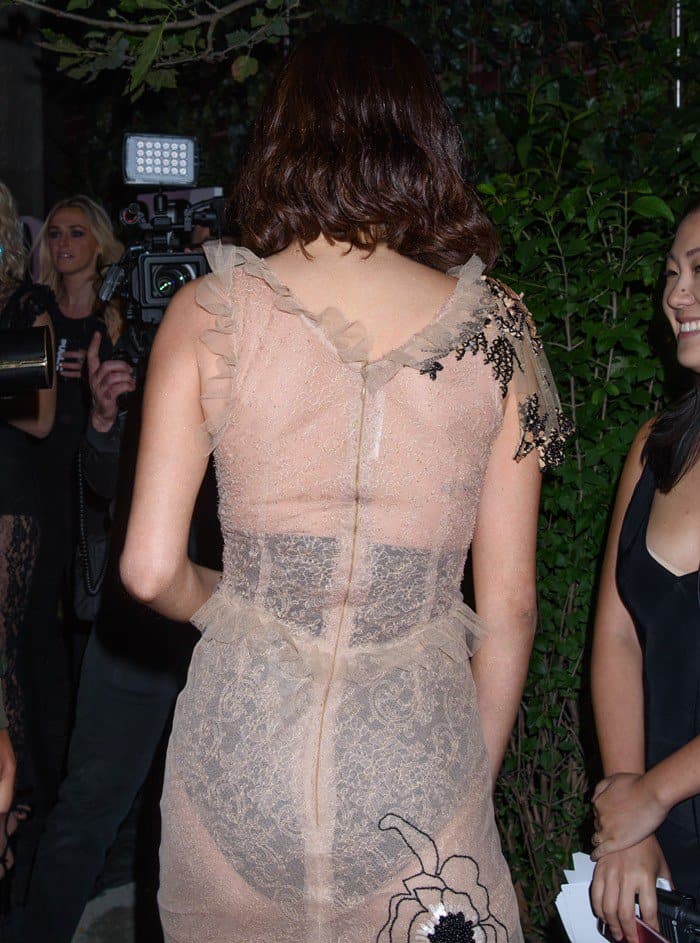 Selena Gomez wearing a tulle lace floral gown from the Rodarte Spring 2018 Collection at the #BoF500 Gala at the Public Hotel in New York City on September 9, 2017