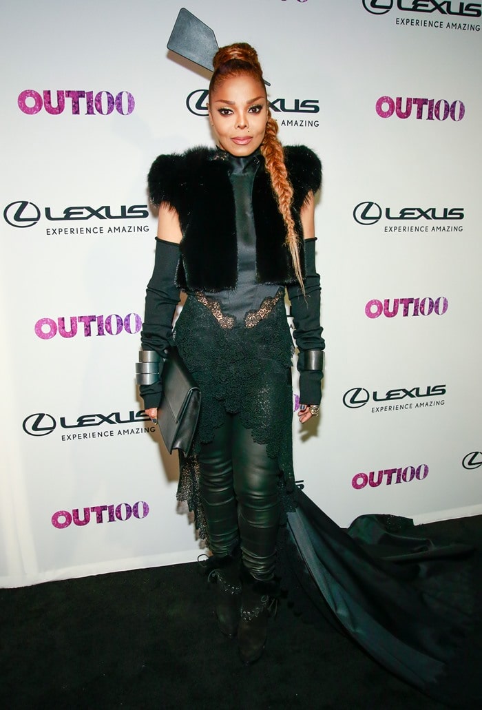 Janet Jackson in a David Ferreira dress at the Out100 event at the Altman Building in New York City on November 9, 2017