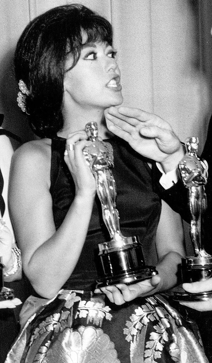 Rita Moreno in the same Pitoy Moreno gown at the 1962 Oscars.